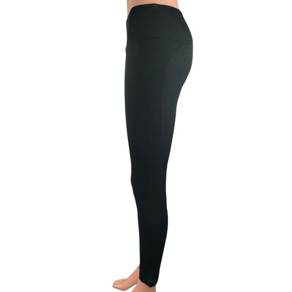 House ID Black Mid Rise Ruched Back Pull On Running Athletic Leggings Size M - Picture 2 of 4